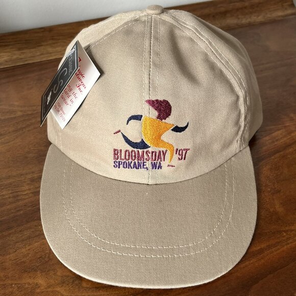 NWT 1997 Spokane WA Lilac Bloomsday Run Ball Cap Hat Beige Unisex Vintage USA - Picture 1 of 12